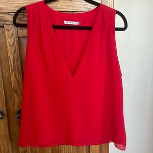 Alice +Olivia red size 8 v-neck